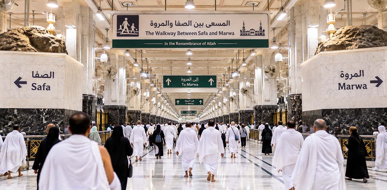 Safa and Marwa walkway inside the Grand Mosque